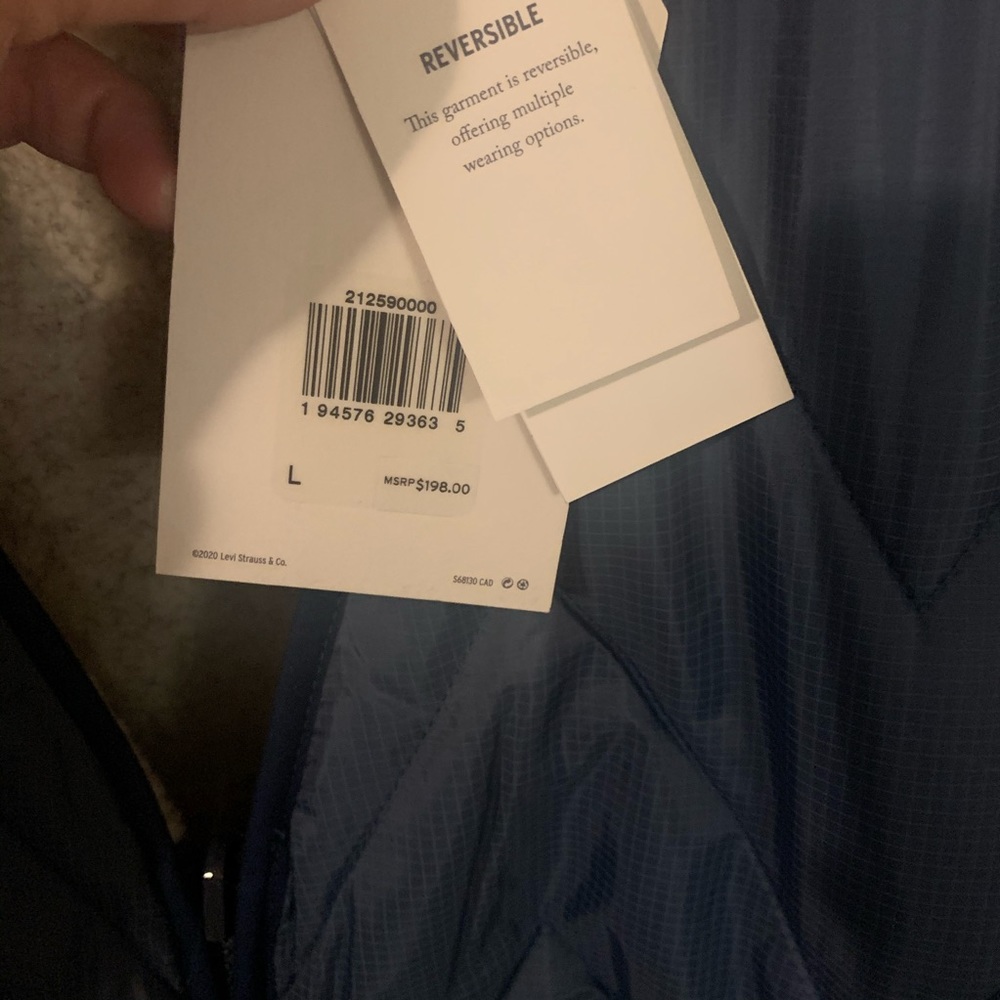 NWT Levi reversible Sherpa lined down vest~ rare! - Picture 3 of 7